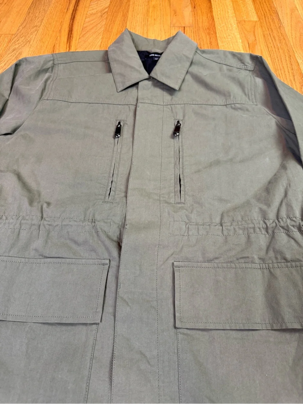 True Religion Men’s Medium Olive Green Cargo Field Jacket Button 103812 Pockets